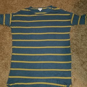 Denim Blue and Mustard Yellow XS LuLaRoe Irma